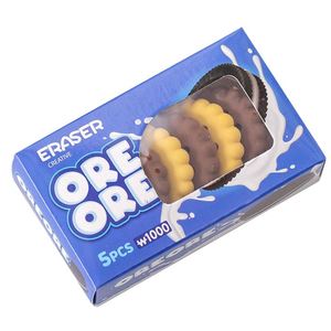 Gommes à effacer en forme de biscuits Kawaii, design créatif, lot de 5 pièces/boîte, pour cadeaux d'enfants, vente en gros - Product Image 1