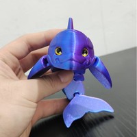 Jouet d'épaulard imprimé en 3D Figurine de jeu créative à la mode Simulation de la vie marine pour enfants Joints mobiles en plastique