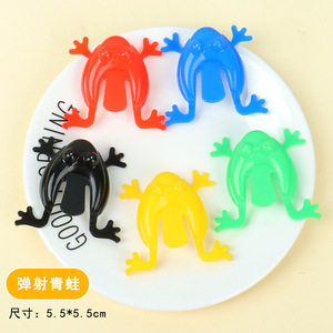 Jouet rebondissant en plastique en forme de grenouille sauteuse, 5,5x5,5 cm, pour enfants, style rétro classique éducatif - Product Image 1
