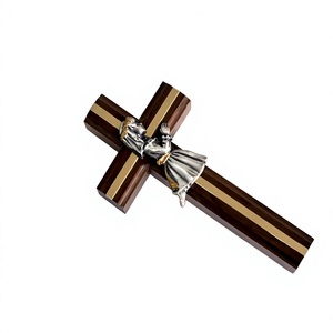 Crucifijo, cruz de madera, niña, figura hecha a mano, decoración colgante, Cruz de pared - Product Image 3