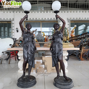 Tùy chỉnh chất lượng cao kim loại sexy phụ nữ đèn trong nhà cặp đồng điêu khắc tượng <span class=keywords><strong>torchiere</strong></span> - Product Image 6