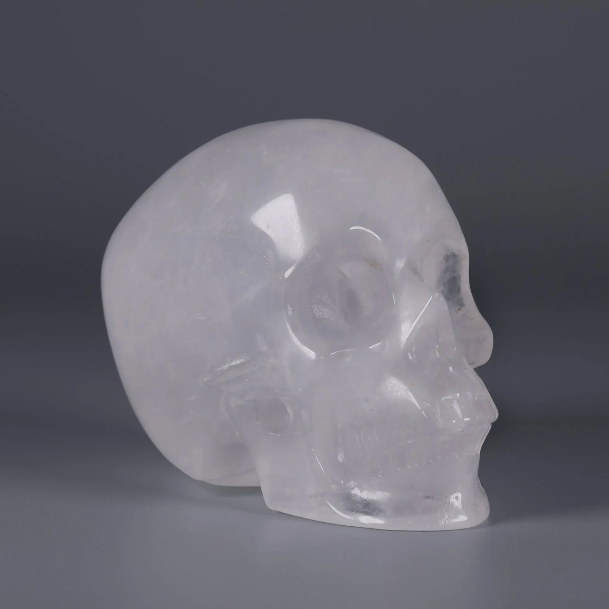 MR. Kafatası toptan yüksek kalite temizle kuvars kristal kafatası kristal şifa taşları kristal el sanatları tatil hediye