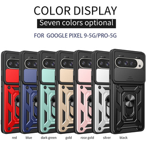 เคส Lichicase แบบมีวงแหวนแม่เหล็ก ป้องกันการตก พร้อมฝาปิดเลนส์แบบเลื่อน สำหรับ Google Pixel <span class=keywords><strong>11</strong></span> และ Pixel <span class=keywords><strong>11</strong></span> <span class=keywords><strong>Pro</strong></span> - Product Image 1