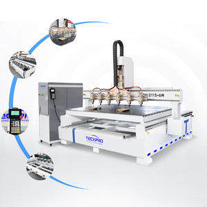 Máquina de corte CNC de 6 husillos y 4 ejes con dispositivo rotatorio y transmisión de engranajes para muebles de madera - Product Image 5