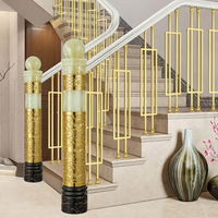 Hôtel Villa Cuivre Aluminium Escalier Verre Rampe Colonne Hôtel Villa Escalier Main Courante