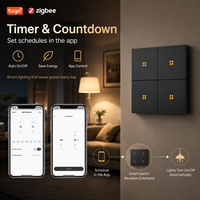 Interrupteur intelligent Tuya 3 voies compatible avec Alexa, Google Home, SmartThings, Zigbee, Home Assistant, UK/EU, pour hôtel et maison