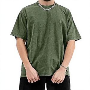 Camiseta de Manga Corta para Hombre, Personalizada, 100% Algodón, 240 g/m², Estilo Vintage, Lavada con Ácido, Talla Grande, Venta al Por Mayor - Product Image 1