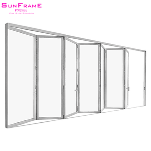 Portes et fenêtres modernes à double vitrage avec cadre en alliage <span class=keywords><strong>d</strong></span>'aluminium, <span class=keywords><strong>porte</strong></span> pliante <span class=keywords><strong>d</strong></span>'<span class=keywords><strong>entrée</strong></span> de balcon pour hôtels - Product Image 2