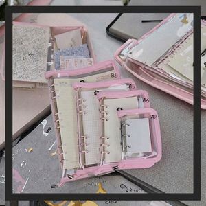 Budget A6 Widen 6 Ring <b>Binder</b> Waterproof Glittering PVC Plastic Cover Flower Shape Zipper Loose Leaf <b>Notebook</b> Filing Product - Product Image 2