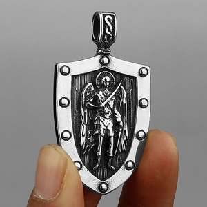Kalung perlindungan trendi liontin Michael tanpa-noda kalung liontin melindungi kami untuk wanita dan pria - Product Image 4