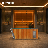 Baignoire de plongeon froid avec refroidisseur d'eau, bain de glace en bois de cèdre, revêtement en acier inoxydable 304, contrôle numérique, filtration à l'ozone pour la récupération