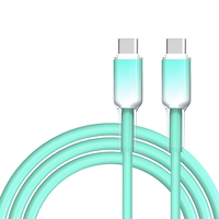 Kabel USB C ke USB C Pengisian Cepat 60W PD, Kabel Tipe-C Silikon Cair, Transfer Data 480Mbps, Kompatibel dengan Perangkat USB-C