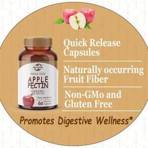 Capsules de pectine de pomme OEMODM en marque privée avec 1000 mg de fibres alimentaires pour la santé intestinale, favorise le bien-être digestif, végétalien - Product Image 3