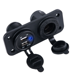 ช่องเสียบที่ติดตั้งบนแผง USB แบบคู่สำหรับรถไฟ DC 12-24V ที่ชาร์จอย่างรวดเร็วที่จุดบุหรี่สำหรับชาร์จโทรศัพท์มือถือในรถ - Product Image 1