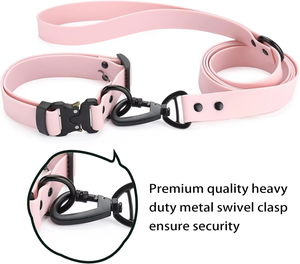 Conjunto de <span class=keywords><strong>Collar</strong></span> y Correa para Perro NiBao, de PVC Impermeable, con Hebilla de Liberación Rápida Ajustable, Color Personalizado - Product Image 3