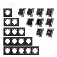 PC estándar de la UE, material plástico, 220-250V, botón pulsador montado al ras, uso doméstico, luz eléctrica, interruptor de pared