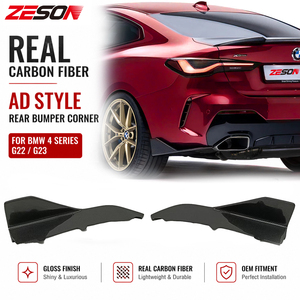 Ailerons arrière en fibre de carbone véritable style AD pour BMW Série 4 G22 G23 M440i 430i 2021-2024, <span class=keywords><strong>becquet</strong></span> de coffre, 2 pièces - Product Image 1