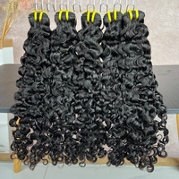 Lots de Cheveux Humains Vierges Bruts Bouclés Birmans à Cuticules Alignées, Double Trame Faite à la Machine, Sans Perte ni Enchevêtrement, Prix d'Usine