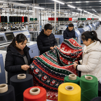 Pull fin d'hiver col rond pour homme, motif Père Noël, tricot personnalisé, vente en gros pour acheteurs de marques (ODM)