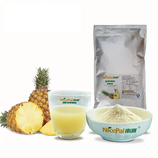100% poudre de jus d'ananas séchée par pulvérisation d'extrait de fruit naturel pour ganache garnitures de boisson de jus instantané glace pops milkshakes
