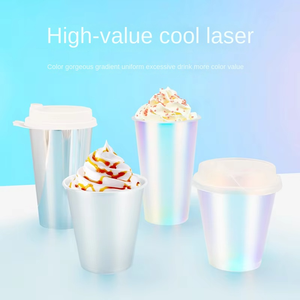 עבה קשת בתוך-עובש כוסות הולוגרפי זריקה קר נקי בועה קרה קר כוסות פלסטיק חד פעמיות עם סרט לייזר - Product Image 2