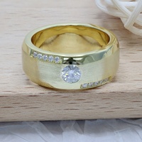 PST Iced Out 925 Sterling Silver Men Ring VVS1 DE Color 0.5CT Round Brilliant Cut Moissanite Finger Rings