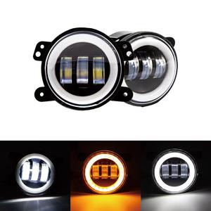 Nuevas bombillas LED antiniebla <span class=keywords><strong>de</strong></span> ojo <span class=keywords><strong>de</strong></span> Ángel H7 <span class=keywords><strong>de</strong></span> 4 pulgadas en forma <span class=keywords><strong>de</strong></span> círculo blanco/amarillo para coche Wrangler R - Product Image 4