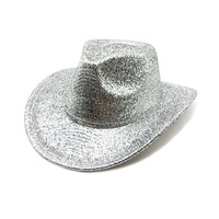 Chapeau de cowboy à paillettes scintillantes de haute qualité, unisexe, pour adultes, festivals, cosplay, spectacles de danse