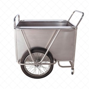 Chariot à linge tout en acier inoxydable 1050x820x890mm avec 4 roulettes pivotantes pour hôtels et hôpitaux - Product Image 2