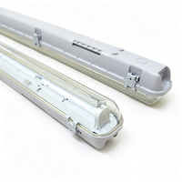 Tube LED T8 Tri-proof Industriel à Montage en Surface, Étanche, 2ft 4ft, 2x18W 2x9W, 6500K, avec Cache Transparent en ABS PC