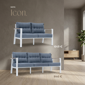 Modern Outdoor Garden <b>Sofa</b> Set Aluminum Frame Cushioned Waterproof Patio Couch Blue Seat Daybed with UV-Resistant PE <b>Rattan</b> - Product Image 3