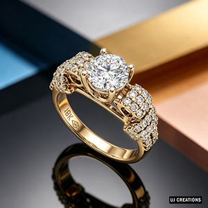 Bague de mariage personnalisée en or massif 10K 14K 18K avec diamant de laboratoire d'un carat certifié IGI, qualité VVS-VS, taille brillant, pour fête - Product Image 2