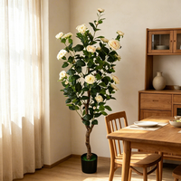 Nouvelle Décoration de Style pour Événements de Mariage : Arbre Artificiel en Pot de Camélia Fleurie, Décorations de Noël et de Fêtes pour l'Extérieur