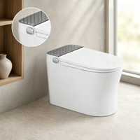 WC intelligent de luxe à cuvette allongée avec pulvérisation d'eau automatique, UV, télécommande et bidet intégré pour salle de bain