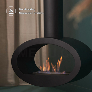 Caminetto Elettrico Moderno MEISU.CH da Soffitto, Mensola Flottante in Acciaio, Decorativo da Parete - Product Image 4