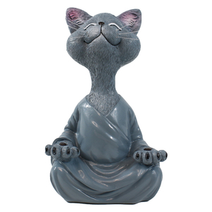 Décoration de maison Yoga <span class=keywords><strong>chat</strong></span> Sculpture Style <span class=keywords><strong>nordique</strong></span> <span class=keywords><strong>chat</strong></span> heureux ornements conception de jardin résine assis Zen <span class=keywords><strong>chat</strong></span> ornements cadeaux résine artisanat - Product Image 5
