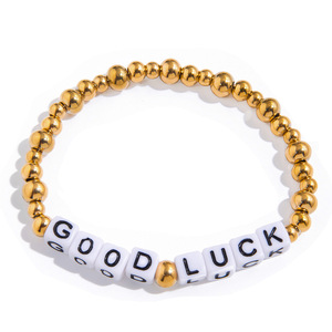 Nouveau Bracelet de lettre <span class=keywords><strong>d</strong></span>'amour perlé chanceux pour les femmes mode bijoux de plage petits <span class=keywords><strong>mots</strong></span> projet Bracelets perlés - Product Image 4