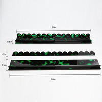 Règle de Mahjong en Acrylique Vert Effet Écaille de Tortue, Style Vague Magnétique Transparent, Lot de 4 pour le Divertissement