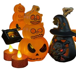 Custom Halloween Decoration Pumpkin Lantern Handmade Plastic Waterproof <b>LED</b> <b>Light</b> Luminous Props - Product Image 1