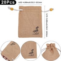 Sac à cordon en jute personnalisé avec logo pour l'emballage de bijoux, taille réglable, couleur lavande, pochette pour sachet
