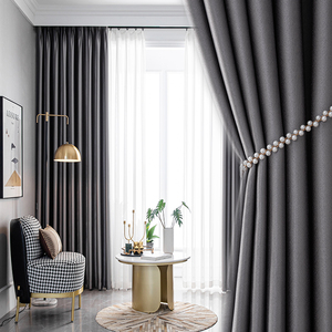 Rideaux occultants gris thermiques isolants pour chambre/salon – Rideaux occultants haut de gamme en gros - Product Image 1