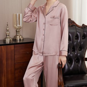 Regalo de San Valentín: <span class=keywords><strong>Pijamas</strong></span> de lujo de seda 100% para parejas, hombre y mujer, conjunto de alta gama para estar en casa. - Product Image 2