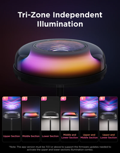 Lámpara de Pie Inteligente Moderna con <span class=keywords><strong>LED</strong></span> RGB de Tres Zonas, WiFi + Control por Aplicación, Compatible con Tuya y Asistentes de Voz - Product Image 2