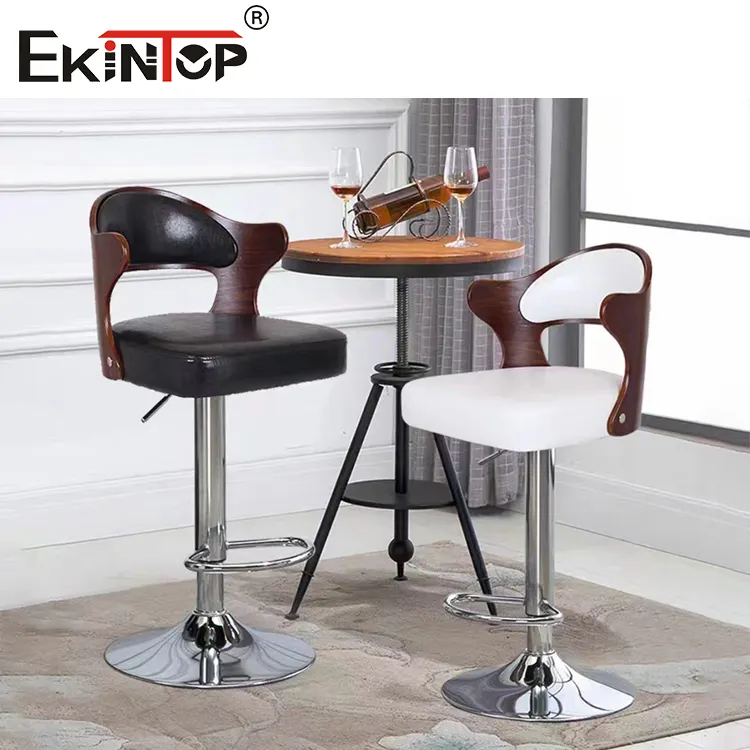 Chaises de cuisine pivotantes de luxe Ekintop tabouret de bar moderne siège noir maison chaise de salle à manger tabouret haut chaise de bar longue