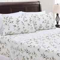 Tissu en microfibre durable, ensemble de draps de lit imprimés à motif floral et à poches profondes classiques pour la maison