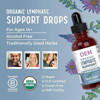 Gouttes de drainage lymphatique directes d'usine OEM ODM Marque privée Supplément végétalien détoxifiant immunitaire à base de plantes Bouteille refermable Hommes Femmes