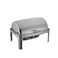 Nouveau style – Réchaud de buffet d'hôtel SIR en acier inoxydable isolé pour restaurant, avec couvercle rabattable, modèle S24073003, logo personnalisé