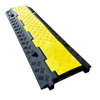 Reductor de Velocidad de Goma de 50 mm de Altura, Velocidad de Tráfico de 10-15 mph, Amarillo+Negro, Antipresión, Instalación Fija Portátil para Concreto