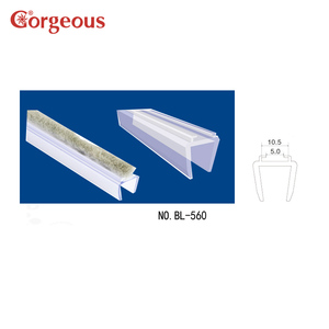 Écran en forme <span class=keywords><strong>de</strong></span> U sans cadre joint en verre bande <span class=keywords><strong>de</strong></span> brosse Design moderne en caoutchouc plastique <span class=keywords><strong>porte</strong></span> en verre balayage pour salle <span class=keywords><strong>de</strong></span> bain - Product Image 2
