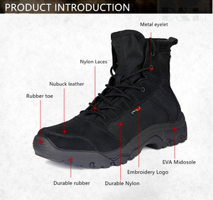 Bottes tactiques à coupe haute pour hommes Trekking résistant Style extérieur Maille EVA imperméable avec fermeture à lacets pour l'été et l'hiver - Product Image 4